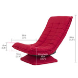 Kawachi Adjustable 5-Position Folding Recliner Floor Chair with 360 Degree Swivel- KAWY-4