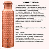 Bharu Hammered Copper Bottle 750 ml - Pack of 2