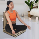 KAWACHI RIGHT ANGLE BACK SUPPORT PORTABLE RELAXING FOLDING YOGA MEDITATION FLOOR CHAIR I83-BEIGE