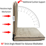 KAWACHI RIGHT ANGLE BACK SUPPORT PORTABLE RELAXING FOLDING YOGA MEDITATION FLOOR CHAIR I83-BEIGE