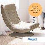 Kawachi Adjustable 5-Position Folding Recliner Floor Chair with 360 Degree Swivel- KAWY-4