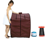 Kawachi Portable Steam Sauna Bath Panchkarma Swedan Machine for Health and Beauty Spa at Home with Stool KC08-Brown