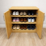 Kawachi 3-Tier Engineered Wood Shoe Rack with Door, Multi-Layer Storage Organizer Cabinet, 60x33x60 cm -KW142-Beige