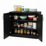 Kawachi 3-Tier Engineered Wood Shoe Rack with Door, Multi-Layer Storage Organizer Cabinet, 60x33x60 cm -KW142-Wenge Black