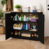 Kawachi 3-Tier Engineered Wood Shoe Rack with Door, Multi-Layer Storage Organizer Cabinet, 60x33x60 cm -KW142-Wenge Black