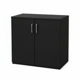 Kawachi 3-Tier Engineered Wood Shoe Rack with Door, Multi-Layer Storage Organizer Cabinet, 60x33x60 cm -KW142-Wenge Black