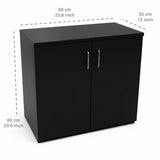 Kawachi 3-Tier Engineered Wood Shoe Rack with Door, Multi-Layer Storage Organizer Cabinet, 60x33x60 cm -KW142-Wenge Black