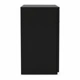 Kawachi 3-Tier Engineered Wood Shoe Rack with Door, Multi-Layer Storage Organizer Cabinet, 60x33x60 cm -KW142-Wenge Black