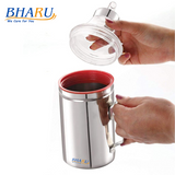 Bharu Stainless Steel Oil Dispenser with Nozzle 1 Litre (Pack Of 2)