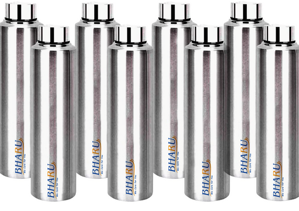 Bharu Stainless Steel Fridge Water Bottle ( Pack of 8)