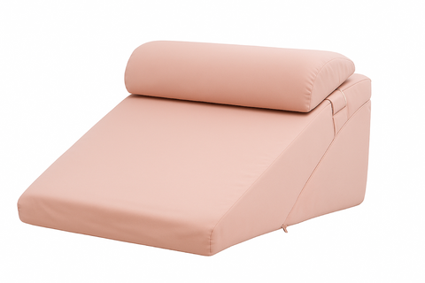 Kawachi 3Pcs Set Orthopedic Adjustable Bed Wedge Pillow-Memory Foam with Head Rest-Back Support for Bed, Leg Elevation, Acid Reflux, GERD, Snoring- KW138-Baby Pink