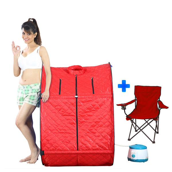 Kawachi Portable Steam and Sauna Bath SteamLife-Blue and Folding Camping Chair C74