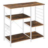 Kawachi 5 Shelves Wall Book Shelf/Home Decor Display & Storage Rack Cabinet Unit Dark Brown