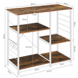 Kawachi 5 Shelves Wall Book Shelf/Home Decor Display & Storage Rack Cabinet Unit Dark Brown