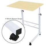 Kawachi Portable Height Adjustable Bedside Patient Tray Overbed Laptop Study Table KW10-Beige