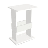 Kawachi Engineered Wood Bedside Corner Table Sofa Side End Table with Display Book, Magazine Book Shelf for Living Room Bedroom Office White