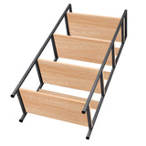 Kawachi 4 Tier Bookshelf Wooden Open Shelf Bookcase Standing Unit Shelves with Display Rack for Living Room, Bedroom and Home Office Beige