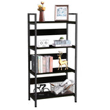 Kawachi 4 Tier Bookshelf Wooden Open Shelf Bookcase Standing Unit Shelves with Display Rack for Living Room, Bedroom and Home Office Beige Brown