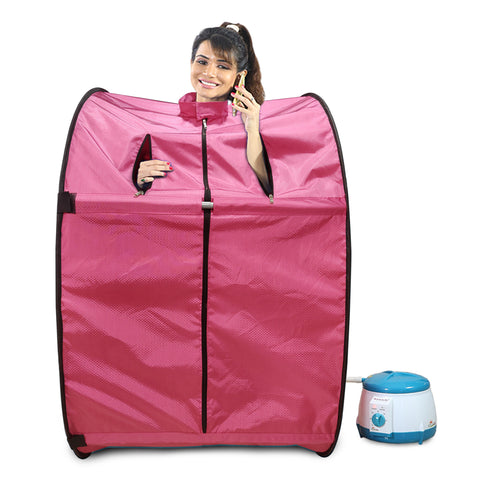 Kawachi Portable Steam Sauna Bath Panchkarma Swedan Machine for Health and Beauty Spa at Home With Stool KC08-Pink