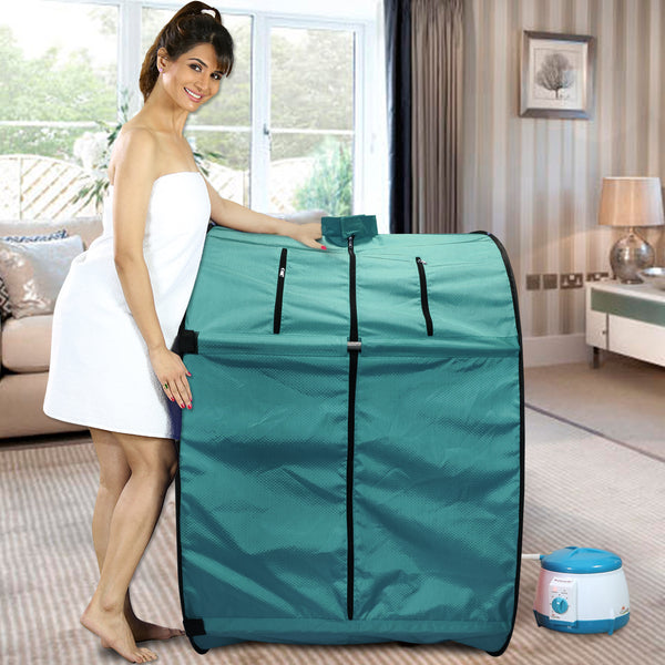 Kawachi Portable Steam Sauna Bath for Health and Beauty Spa at Home Peacock Green