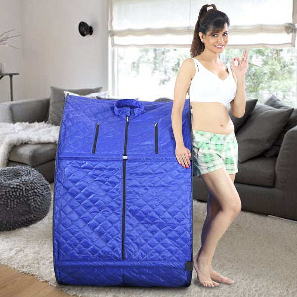 Kawachi Portable Steam Cabin for Steam Sauna Therapy for Slimming and Beauty. (Steam generator not provided) - Blue