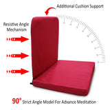 Kawachi Meditation and Yoga Floor Chair with Back Support - I83-B-Maroon