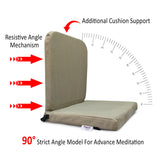KAWACHI RIGHT ANGLE BACK SUPPORT PORTABLE RELAXING FOLDING YOGA MEDITATION FLOOR CHAIR I83-BEIGE