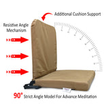 KAWACHI RIGHT ANGLE BACK SUPPORT PORTABLE RELAXING FOLDING YOGA MEDITATION CHAIR - I83-Brown