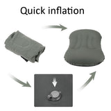Kawachi Push Button Inflatable Compressible Camping Travel Pillow, for Neck & Lumbar Support While Camp, Hiking Backpacking,train aeroplane travelling K498-Gray