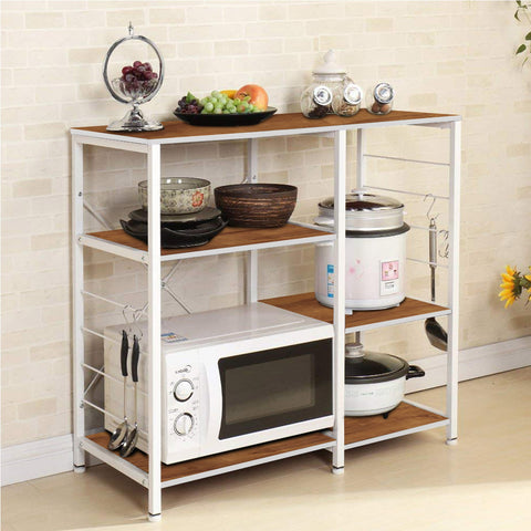 Kawachi Microwave Oven Stand Kitchen Rack Organiser Kitchen Utility Cutlery Storage Rack Beige