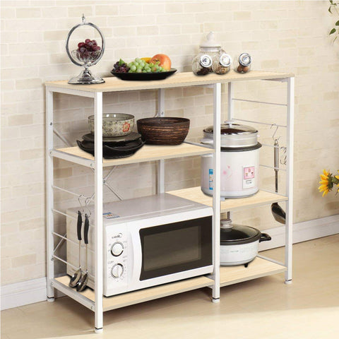 Kawachi Microwave Oven Stand Kitchen Rack Organiser Kitchen Utility Cutlery Storage Rack Brown