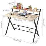 Kawachi Folding Adjustable Space Saving Compact Laptop, Study Table, Computer Desk with Shelf K556