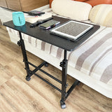 Kawachi Portable Height Adjustable Bedside Patient Tray Overbed Laptop Study Table KW11-Black