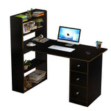 Kawachi Compact Computer Laptop Desk Study Table with 4 Shelves Storage 3 Drawers