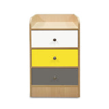 Kawachi Modern Home Bedroom Bedside Table Storage Cabinet with 3 Drawers KW23-Beige