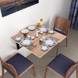 Kawachi Fold Down 3 Seater Wall Mounted Folding Breakfast Dining Table Perfect Addition to Kitchen & Dining Room Beige