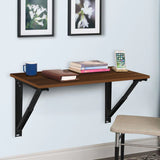 Kawachi Laptop Folding Shelf/Study Table/Work Table/Laptop Table, Folding Shelf Wall Mounted, Collapsible Shelf Bracket Table Brown