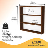 Kawachi Engineered Wood Multipurpose Wall Mount Kitchen Storage Rack 4 Shelf Shelves Organizer Brown
