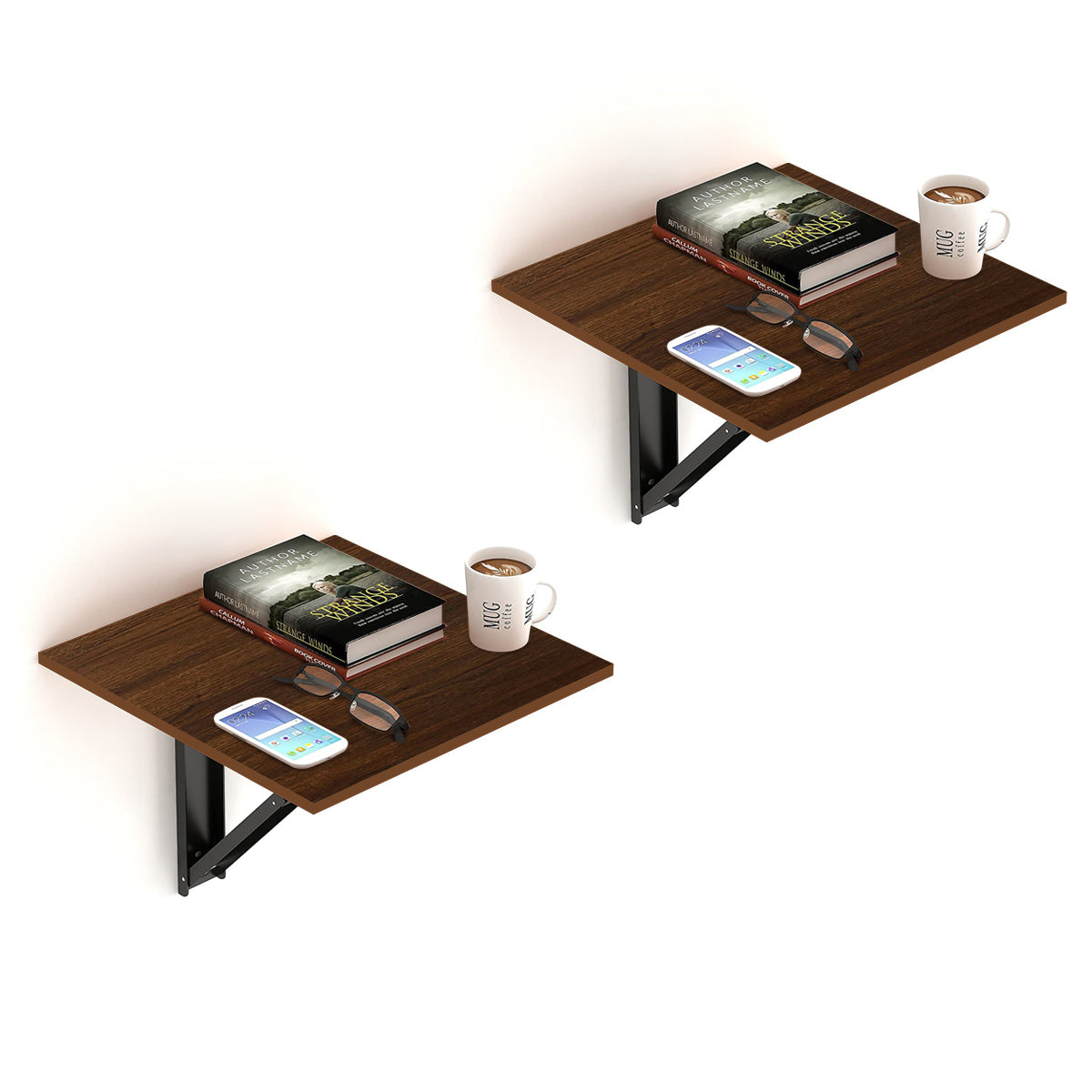 Wall mounted store folding side table