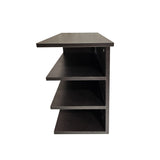 Kawachi Sofa Side End Bedside Table Nightstand with 4 Storage Shelf KW93 - Wenge Black