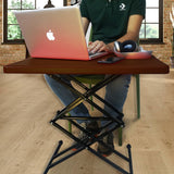 Kawachi Height Adjustable Folding Portable Multipurpose Coffee, Laptop Study Table Desk Brown - M33
