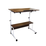 Kawachi Multipurpose Portable Height Adjustable Studying Bedside Table Bookshelf Storage KW28-Brown