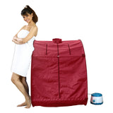 Kawachi Portable Steam Sauna Bath for Health and Beauty Spa at Home Reddish Maroon