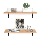Kawachi Wall Decor Mounted Floating Shelves, Display Ledge, Storage Rack 65*21 cm for Room, Kitchen and Office Set of 2
