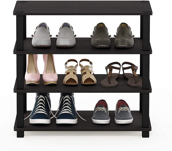 Kawachi Multipurpose Wooden Display Kitchen Storage Shelves Shoe Rack Organizer with Utility Storage Stand-Brown