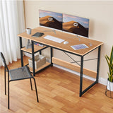 Kawachi Computer Desk 47" Home Office Writing Table with 2-Tier Reversible Storage Shelves Desk Workstation